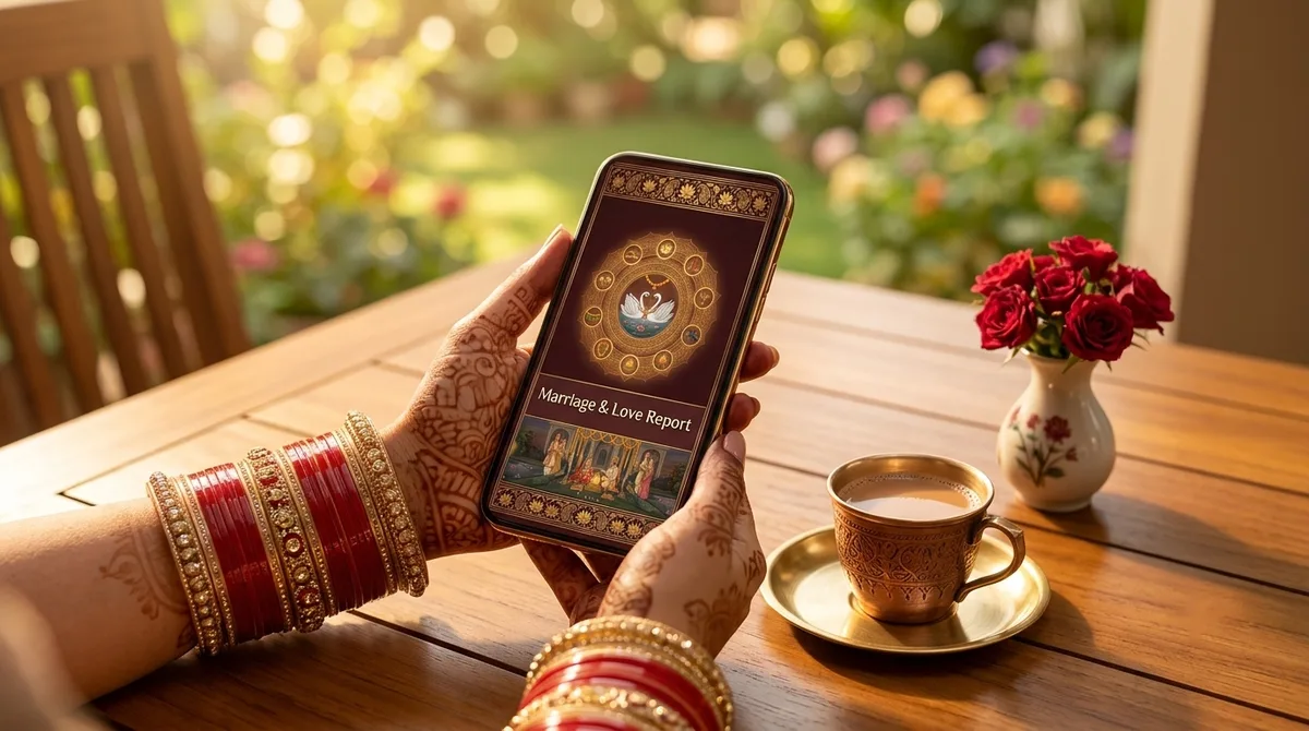 The report on a phone in a bride's hands