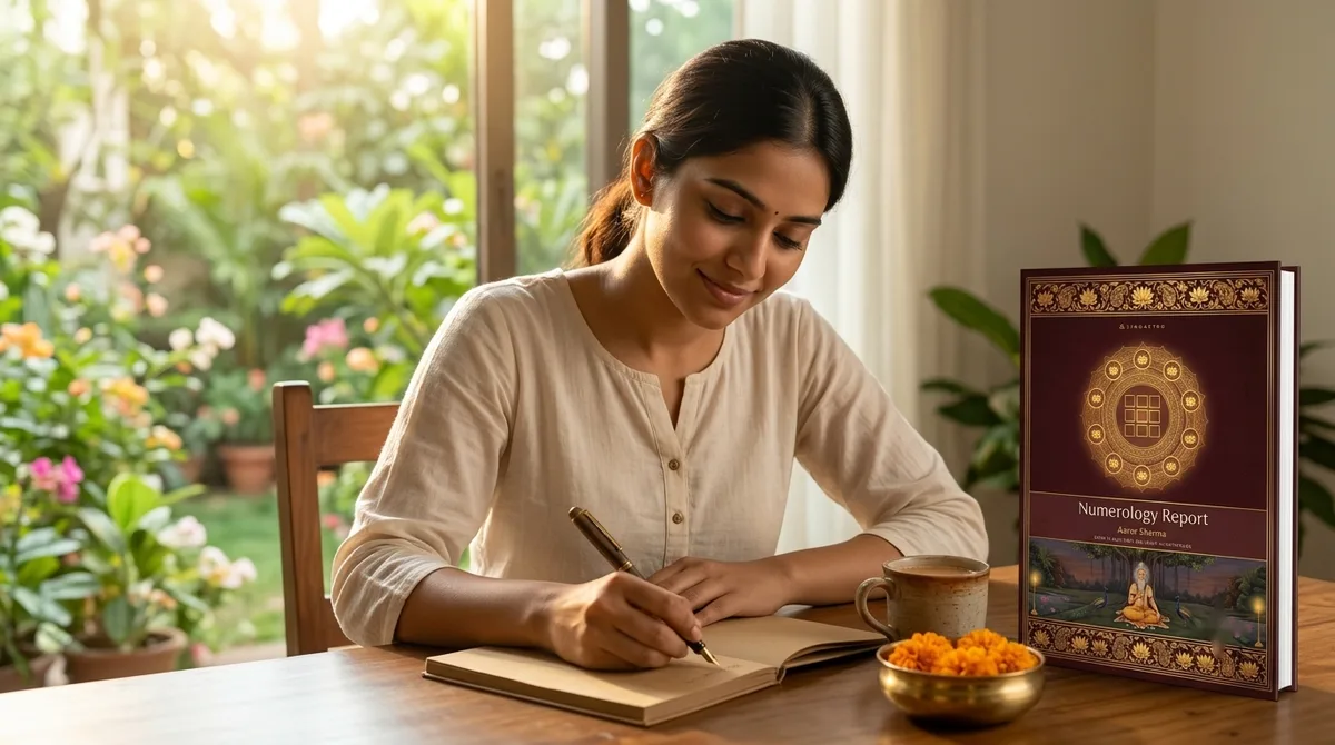 A woman writing her name and counting its letters